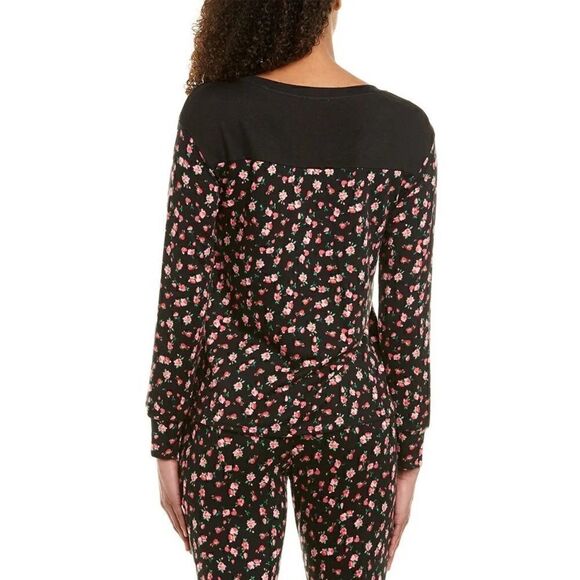 Betsey Johnson Black Floral Lounge Top - Picture 2 of 2